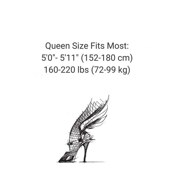 Plus Fishnet Stockings Womens Queen Black Industrial Net Thigh High Hosiery - Picture 2 of 10